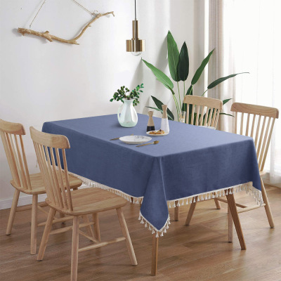 Solid Color Tassel Waterproof Tablecloth Fashion New Simple High Quality Tablecloth