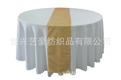 Factory Wholesale Modern Simple Polyester Cut Flower Table Runner European Gold Table Runner Wedding Christmas Party Decoration