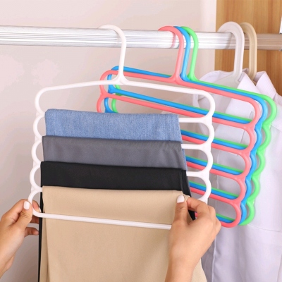 Five-Layer Clothes Hanger Multifunctional Color Hanger Scarf Tie Hanger