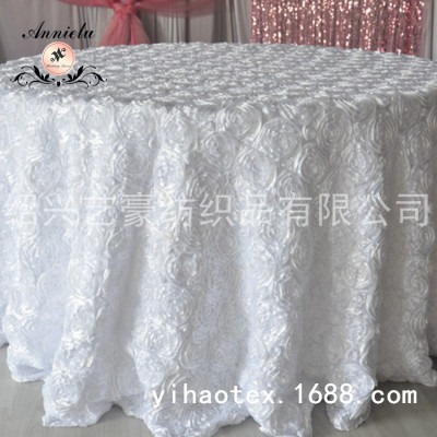 Satin 3D Rose Fabric Wedding Props Carpet Embroidered Cloth Stage Background Decoration