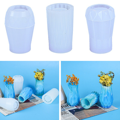 Elian Epoxy Mold 3 Vase Silicone Mold Mirror Amazon Resin Pendant Silicone with Flower Arrangement