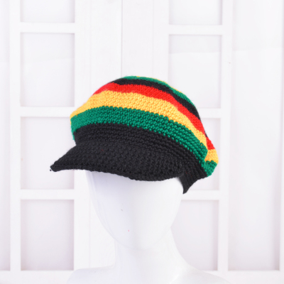 Jamaica Reggae Peaked Cap Red Yellow Green Black and Multi-Color Striped Woolen Cap Long Hip Hop Knitted Sleeve Cap