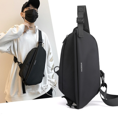 Haoshuai New Trendy Men's Chest Bag Fashion Casual Shoulder Bag Multi-Functional Waterproof Crossbody Bag Cross-Border