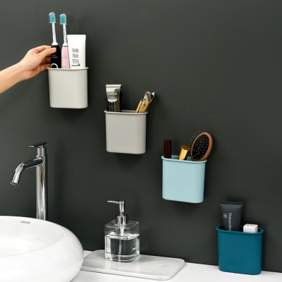 Bathroom Wall-Mounted Toothpaste Toothbrush Case No Trace in Bathroom Paste Storage Rack