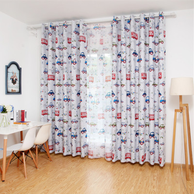 Children's Cartoon Curtain Children's Room Bedroom Shading Curtain Black Silk Shading Cloth Wholesale Cartoon Car