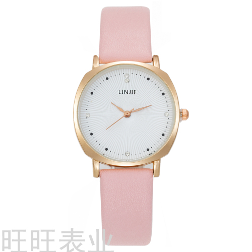 simple and compact elegant women‘s quartz watch fashion diamond-embedded women‘s belt wrist watch popular wholesale