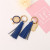 Creative Leather Tassel Tag Lettering Car Key Ring Women's Bag Pendant Key Chain Ornament