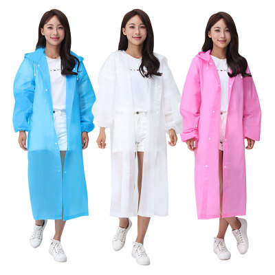 Non-Disposable Raincoat Outdoor Unisex Thickened Frosted Eva Raincoat Transparent Adult Raincoat Poncho Wholesale Customization