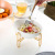 Nordic Creative Home with Metal Frame Ceramic Tableware Pet Ceramic Bowl Pet Feeder