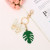 Fashion Crystal Letter Mobile Phone Hanging Leaf Pendant Small Ornaments Car Key Ring Package Pendant