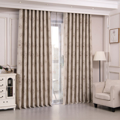 Curtain Wholesale Low Price Supply Shading Curtain Rich Flowers Blooming Living Room Bedroom Balcony Curtain Black Silk Shading