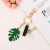 Fashion Crystal Letter Mobile Phone Hanging Leaf Pendant Small Ornaments Car Key Ring Package Pendant