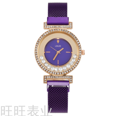 2021 Fashion Diamond Ball Scale Dial Casual Women's Watch Simple Women's Elegant Milan Strap Wrist Watch