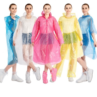 Disposable Raincoat Adult Factory Direct Sales Student Scenic Spot Drifting Outdoor Portable Poncho Transparent Wholesale Customization