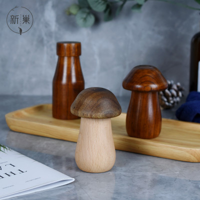 New Arrival Wooden Toothpick Holder Creative Mushroom Simple Toothpick Tin Japanese Style Personality Household Toothpick Box