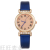 New Luxury Casual Women's Starry Quartz Wrist Watch Belt Roman Numerals Women's Fashion Blue Pin Student Watch