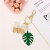 Fashion Crystal Letter Mobile Phone Hanging Leaf Pendant Small Ornaments Car Key Ring Package Pendant