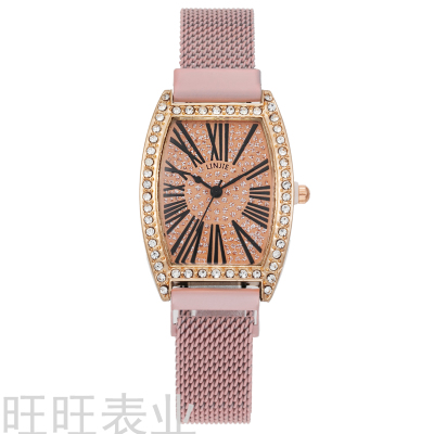 2021 New Retro Full Diamond Luxury Belt Watch Fashion Wine Bucket Belt Roman Diamond Women's Wrist Watch