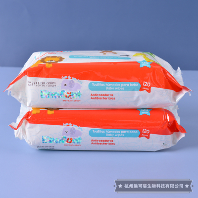 120pcs Baby Wipes Hand Mouth Can Be Used Pumping Large Package Baby Newborn Butt Thickened Wet Tissue Household Portable