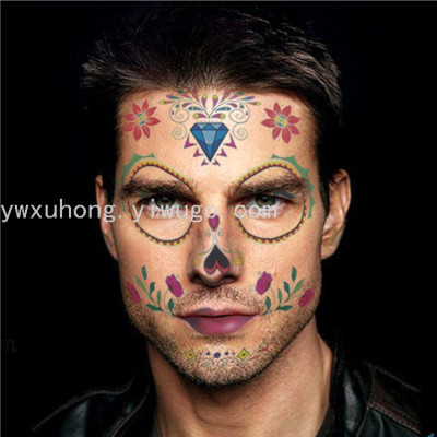 Simulation Halloween Ghost Festival Skull Ghost Party Masquerade Face Pasters Sashimi Tattoo Stickers