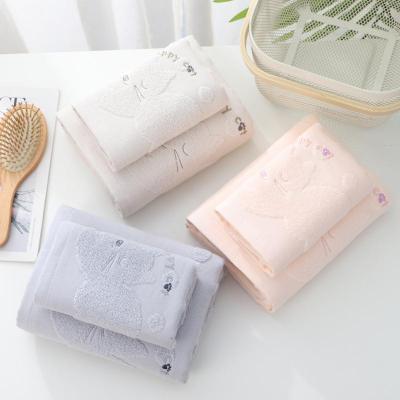 Futian-Pure Cotton Gauze Towel AB Face Face Cloth Cute Cat Towel Couples Face Towel Factory Direct Sales
