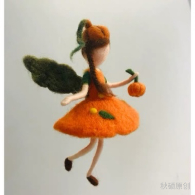 Wool Felt Poke Pumpkin Elf Doll DIY Handmade Material Package Handmade Couple Gift for Pregnant Women