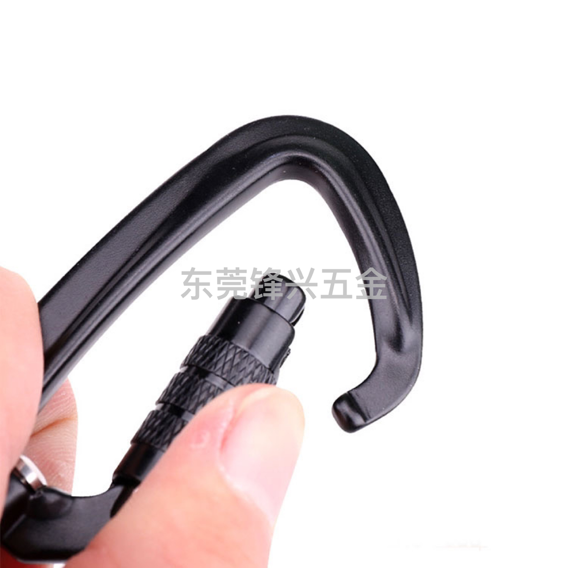 厂家直销 黑色铝合金登山扣 时尚休闲金属钥匙扣箱包配件来图定制