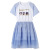  New Mesh Thin Dress Summer Blue Parent-Child Trend Mother-Daughter Matching Outfit Princess Pettiskirt Western Style