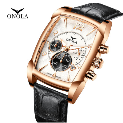 Cross-Border New Arrival Fashion Business Luxury Multi-Functional Men's Quartz Watch Men's Waterproof Belt Wrist Watch