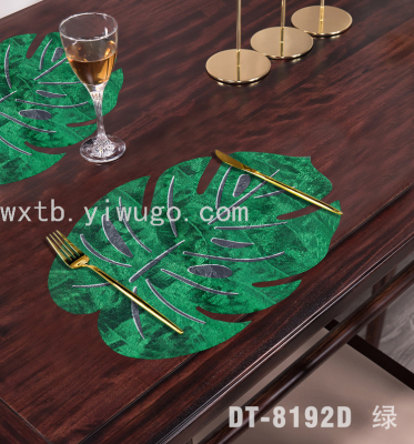 New PVC Shaped Leaf Placemat Factory Direct Sales