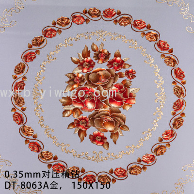 New PVC round Tablecloth Waterproof and Oil-Proof Tablecloth Factory Direct Sales