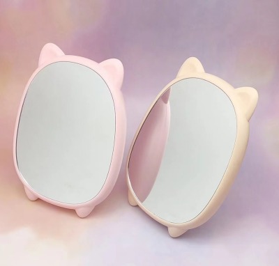 New Cartoon Makeup Makeup Single-Sided Table Mirror Cat Table Wall-Mounted Two-Purpose Table Mirror