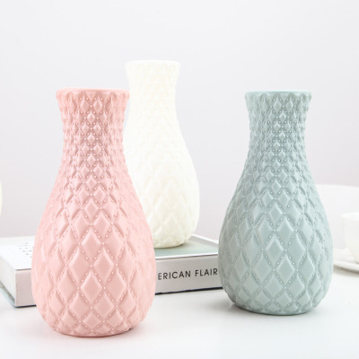 Pineapple-Shaped Plastic Vase Creative Dried Flowers Vase Home Vase Plastic PE Drop-Resistant Vase