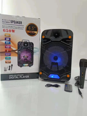 6.5-Inch Outdoor Bluetooth Pull Rod Speaker Box, Full Function, with Light