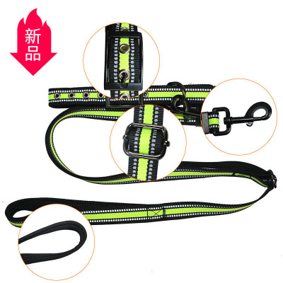 Retractable Pet Supplies Dog Traction Reflective Traction Belt Set Pet Collar Dog Leash Cross-Border