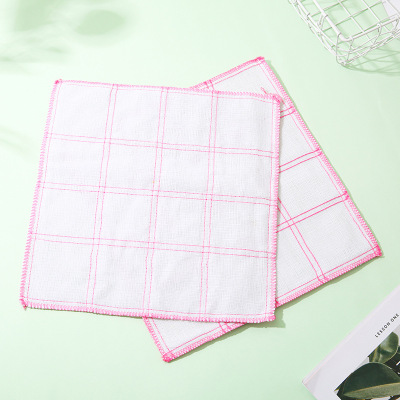 Thickened Kitchen Scouring Pad Dishes Cloth Multi-Layer Cotton Yarn Dishcloth Oil-Free Rag Dish Towel Scale Rag