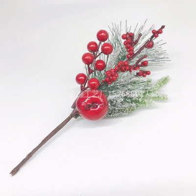Christmas Decoration Artificial Pine Branch Fake Pinecone Christmas Berry Red Fruit for Home Party Decor