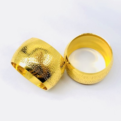 Hotel Model Room Banquet Table European Metal Napkin Ring Napkin Ring Napkin Ring round Frosted Gold