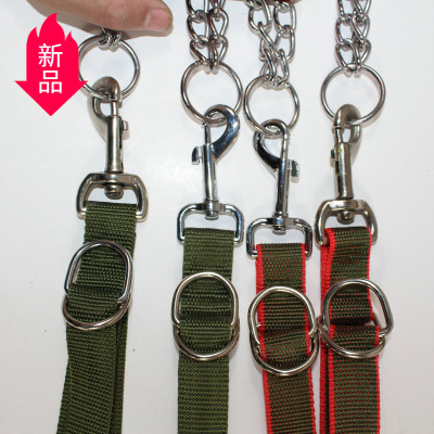 Factory Wholesale Army Green Three Ring Dog Traction Belt Customized Training Hand Holding Rope Dog Collar Dog Leash