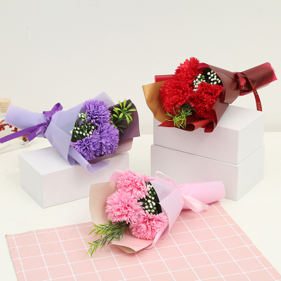 Mother's Day Teacher's Day Carnation Soap Flower Artificial Flowers for Teachers to Give Mom Cross-Border Wholesale Handbag