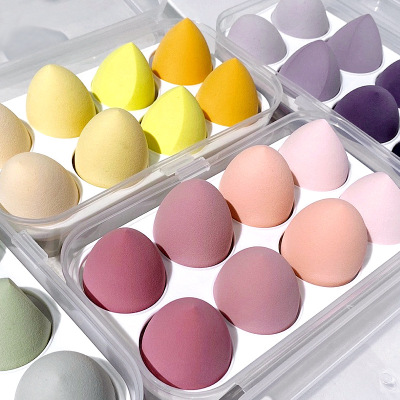 GECOMO Cosmetic Egg Smear-Proof Makeup Soft Elastic Powder Puff Beauty Blender Beauty Blender Facet Ball Sponge Wet and Dry Dual-Use