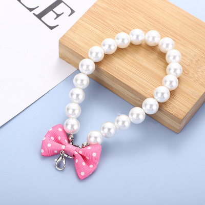 Factory Direct Sales Spot DIY Imitation Pearl Cute Bow Small Short Chain Fur Ball Handbag File Bag and Other Ornaments