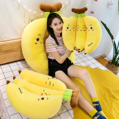 Banana Pillow for Girls Sleeping Bed Clip Legs Baby Doll Super Soft Strip Large Doll Cute Plush Toy