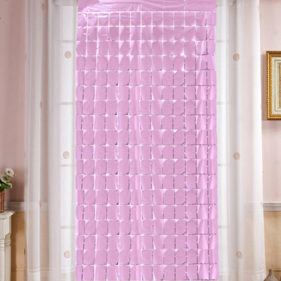 Light Pink Square Tinsel Curtain Birthday Party Wedding Background Wall Decoration Glossy Square Tinsel Curtain