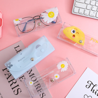 Korean Fresh Sunglasses Storage Box Cute Portable Creative Transparent Myopia Glasses Case Female Student PVC
