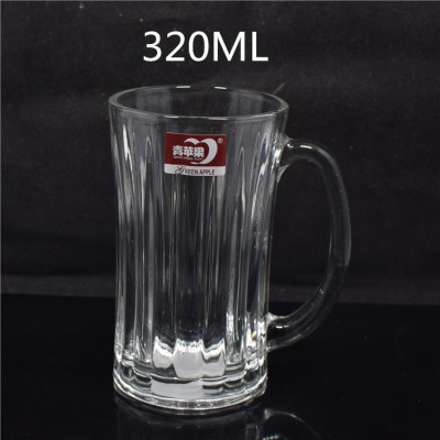 Green Apple Beer Glass Wholesale Thickened Beer Mug Handle Cup Advertising CPU of Draught Beer Beer Promotion Cup Factory Customization