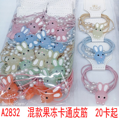 A2832 Mixed Jelly Cartoon Rubber Band Hair Accessories Korean Style Headdress Hair Ring Hair Rope Yiwu Eryuan Store