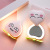 Celebrity Handheld Fan Pink Peach Heart Makeup Mirror Fan Mini Cute USB Rechargeable Electric Fan Pocket Portable