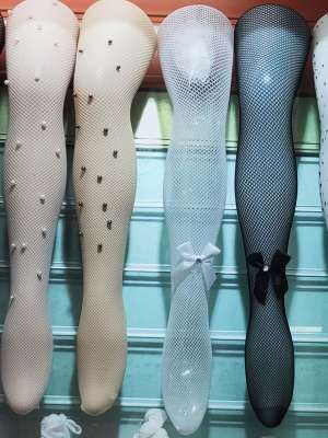 Girls' Pantyhose Mesh Stockings Children's Bow New Mesh Stockings Pantyhose