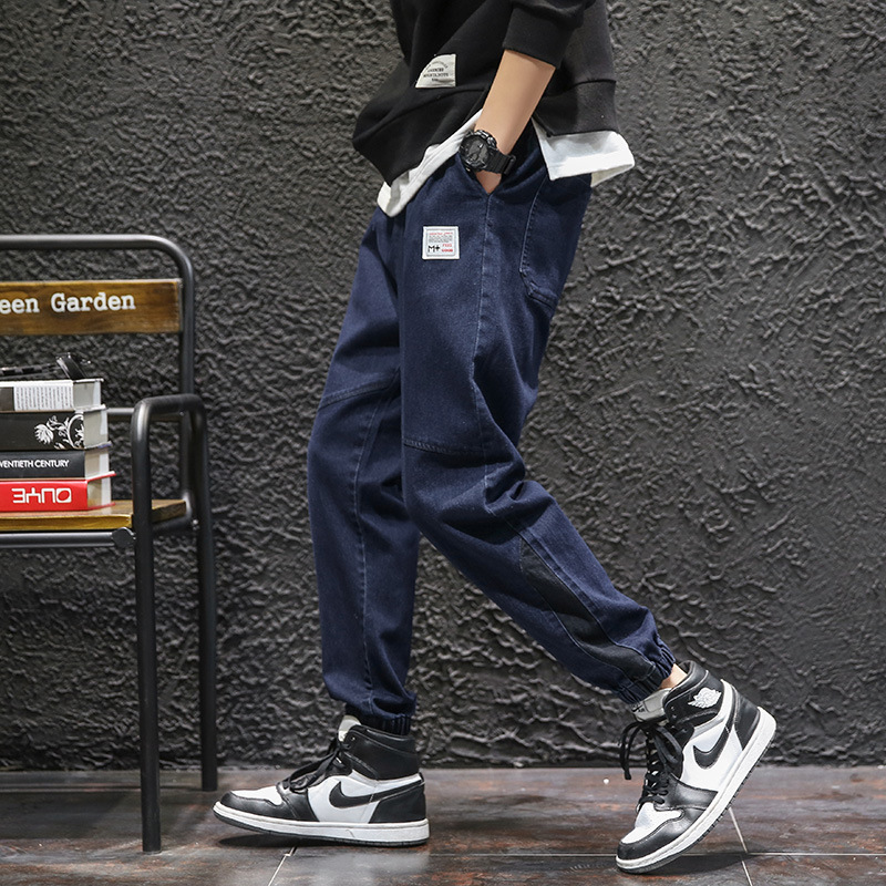 大码牛仔裤男士加肥大码宽松哈伦潮胖子280斤休闲长裤学生束脚裤8